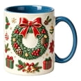 thumbnail image 1 of Trovenix Christmas Coffee Mug 2D Ceramic Cup with Holiday Wreath Design, Milk Tea Coffee Drinking Mug for Home Office, Festive Gift, 1 of 7