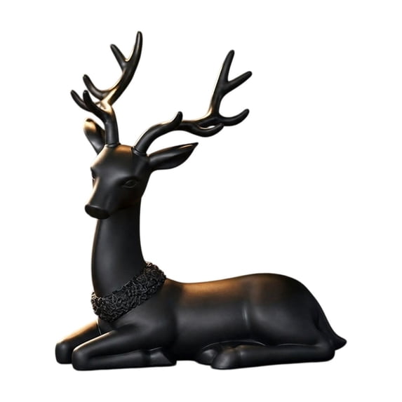 Trovenix Christmas Deer Figurine Elegant Reindeer Statue Tabletop Decor For Mantel Living Room Bedroom Office Indoor Holiday Winter Home Decoration