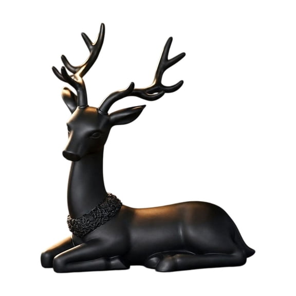 Trovenix Christmas Deer Figurine Elegant Reindeer Statue Tabletop Decor For Mantel Living Room Bedroom Office Indoor Holiday Winter Home Decoration