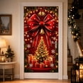 thumbnail image 1 of Trovenix Christmas Door Curtain Holiday Doorway Hanging Decor Xmas Front Door Decoration, 1 of 6