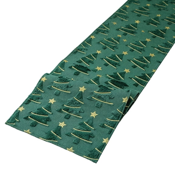 Trovenix Christmas Embroidered Tree Table Runner Festive Long Strip Table Center Decor For Holiday Dining Winter Home Kitchen Layout