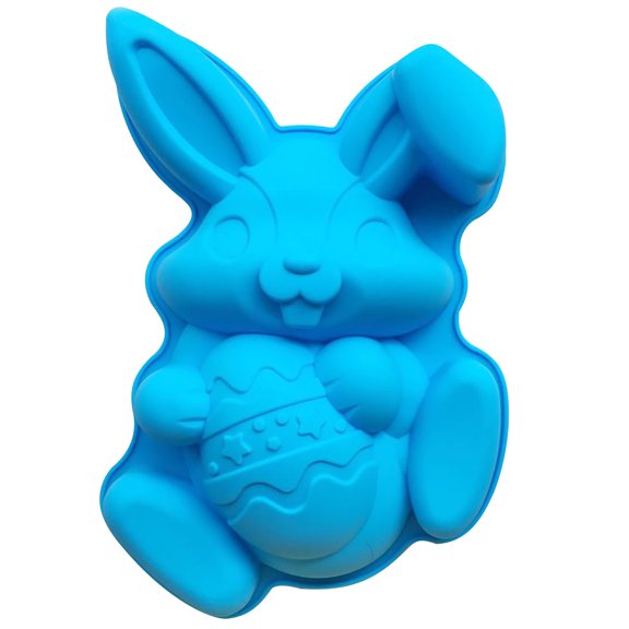 Trovenix Easter Bunny Holding Egg Silicone Cake Mold Baking Pan For Holiday DIY Baking Making Dessert Tools