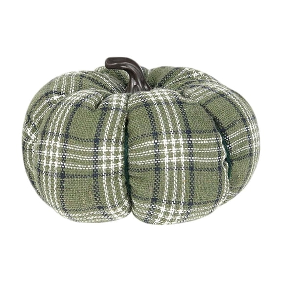 Trovenix Plaid Fabric Artificial Pumpkins 3.5IN Small Stuffed Fake Pumpkins Fall Decorative for Thanksgiving Halloween Table Centerpiece