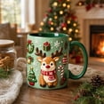 thumbnail image 1 of Trovenix Reindeer Coffee Mug 2D Ceramic Christmas Cup, Hot Cocoa Milk Tea Drinking Mug for Home Office, Festive Holiday Gift for Family, 1 of 7