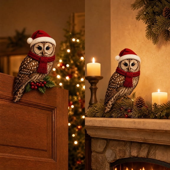 Trovenix Wooden Owl Door Topper for Home Indoor Decor for Table Shelf Display for Living Room Bedroom for Indoor Outdoor Use Holiday Party Decoration