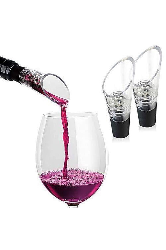Wine Aerator Pourer Spout – 2-in-1 Diffuser Oxygenator and Pouring Dispenser (2 Pack)