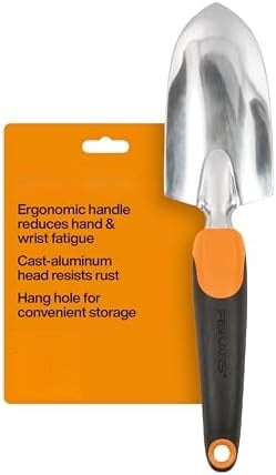 Trowel, Heavy Duty Gardening Hand Tool with Hang Hole, For Digging and Planting, Rust Resistant Cast Aluminum, Ergonomic Handle and Comfort Grip, Gardening Tools for Yard