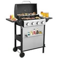thumbnail image 1 of Troxlin 4-Burner Propane Gas Grill - 34,200 BTU Stainless Steel BBQ with Foldable Side Tables, Enamel Grids & Hanging Basket - Outdoor Cooking Grill with Thermometer, 1 of 6