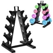 Troxlin 4‑Tier Dumbbell Storage Rack – Black Star Pattern Weight Holder for Home Gym, Compact Free Weight Organizer Stand(Stand Only)