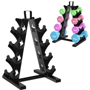 Troxlin 4‑Tier Dumbbell Storage Rack – Black Star Pattern Weight Holder for Home Gym, Compact Free Weight Organizer Stand(Stand Only)