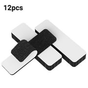 Troxlin Adhesive Hook and Loop Fasteners, 12PCS Rounded Corner Strips, 3x10cm Reusable Sticky Mounting Tape for DIY, Wall Fixing, Cable Management, White（12 pcs）