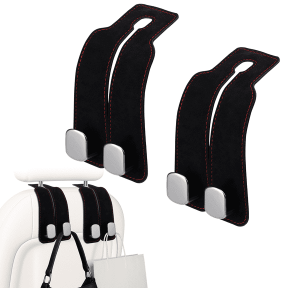 Troxlin Car Organizer Hooks,Car Purse Hook,Bag Holder for Car,Car Seat Back Storage Hook for Purses and Bags,Suitable for Bags, Handbags(Black-2pcs)