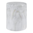 thumbnail image 1 of Troy 16" Modern Minimalist Faux Marble Column Indoor/Outdoor Accent Table, Gray/White, 1 of 9