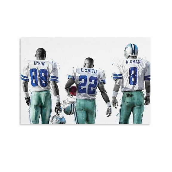Troy Aikman, Michael Irvin, Emmitt Smith Canvas Poster Canvas Art Poster and Wall Art Picture Print Modern Family bedroom Decor Posters 12x18inch(30x45cm)