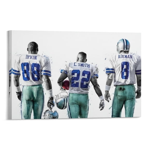 Troy Aikman, Michael Irvin, Emmitt Smith Canvas Poster Picture Print Canvas Poster Wall Paint Art Posters Decor Modern Home Artworks Gift 24x36inch(60x90cm)