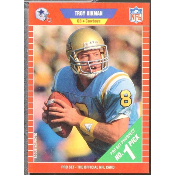 Troy Aikman Rookie Card 1989 Pro Set #490