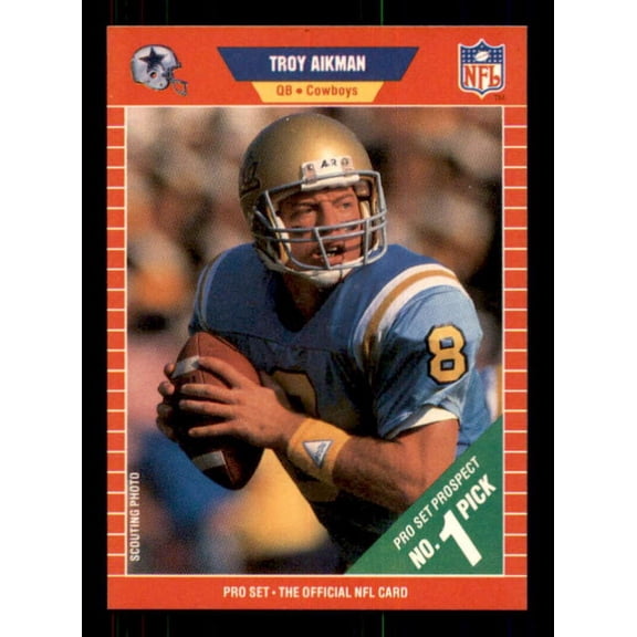 Troy Aikman Rookie Card 1989 Pro Set #490