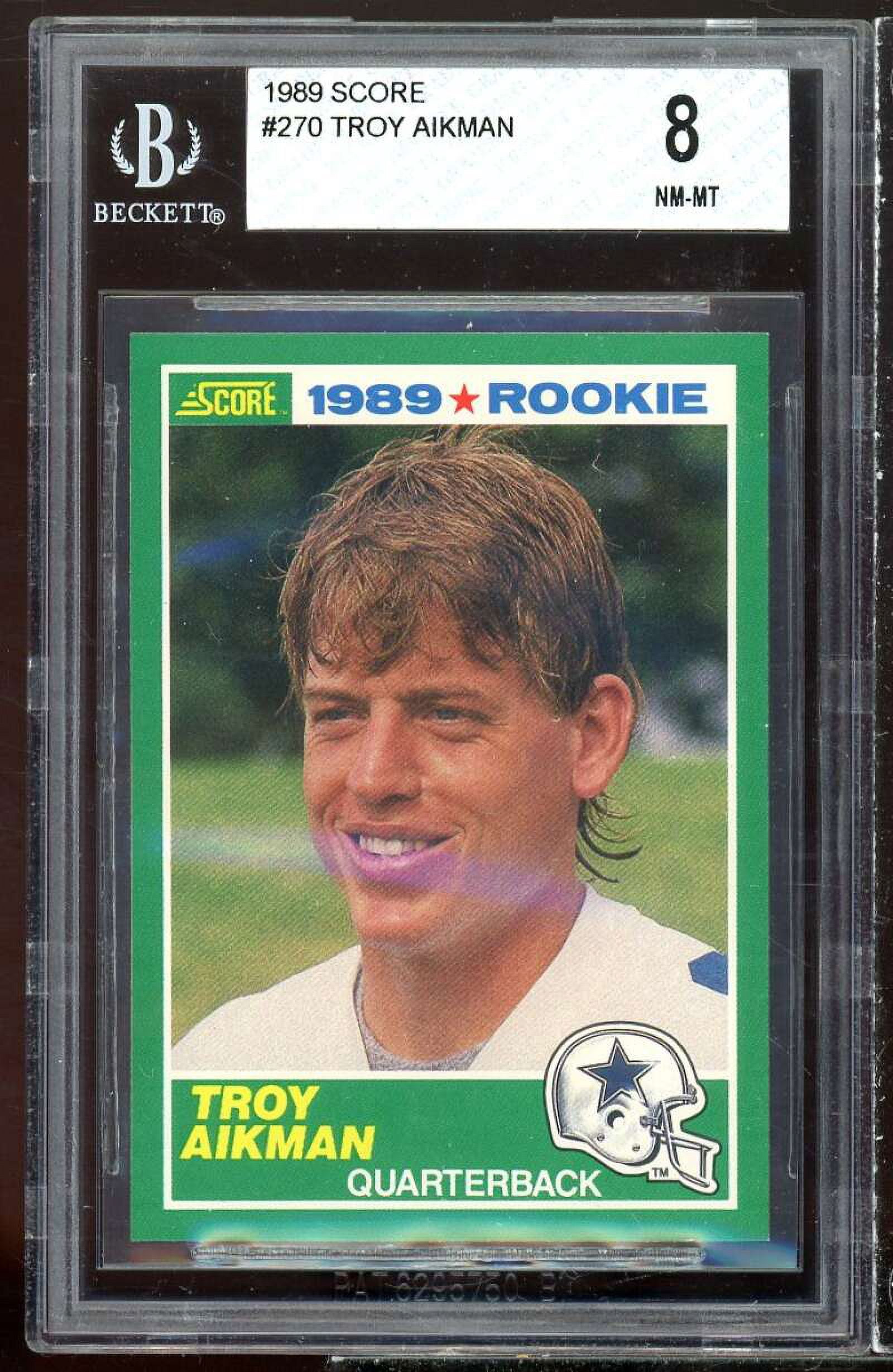 Troy Aikman Rookie Card 1989 Score #270 BGS 8 (9.5 7.5 8 9) - Walmart.com