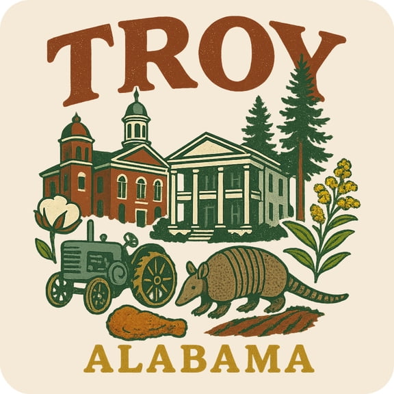 Troy Alabama Keepsakes Souvenir Vinyl Sticker – Destination Travel Keepsake Collectible (3-Inches Wide)