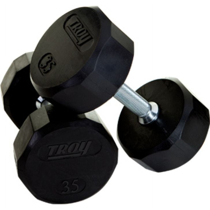 Troy Barbell TSD 085R Troy 12 Sided Rubber Encased Dumbbell 85 lbs. Sold as single dumbbell Walmart