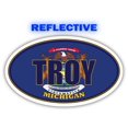 thumbnail image 1 of Troy City Michigan State Flag | MI Flag Oakland County Oval State Colors Reflective Sticker Car Decal 3x5 inches, 1 of 3