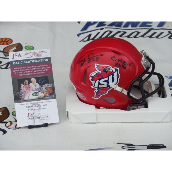 Troy Davis signed autographedIowa State Cyclones mini speed helmet w/ CHOF JSA COA
