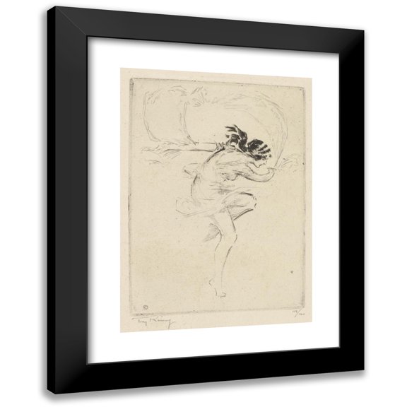 Troy Kinney 11x14 Black Modern Framed Museum Art Print Titled - Nymph (1920)