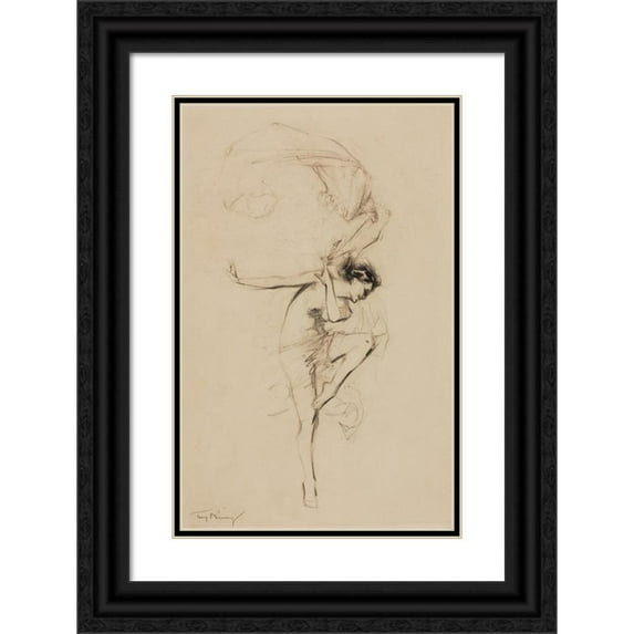 Troy Kinney 13x18 Black Ornate Wood Framed Double Matted Museum Art Print Titled - The Seventh Veil