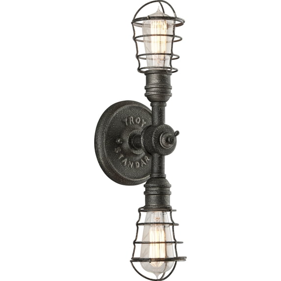 Troy Lighting B3812 Conduit 2 Light Industrial Wall Sconce - Silver