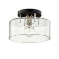 thumbnail image 1 of Troy Lighting C7541 Bergamot Station 12" Wide Semi-Flush Drum Ceiling Fixture - Black, 1 of 1