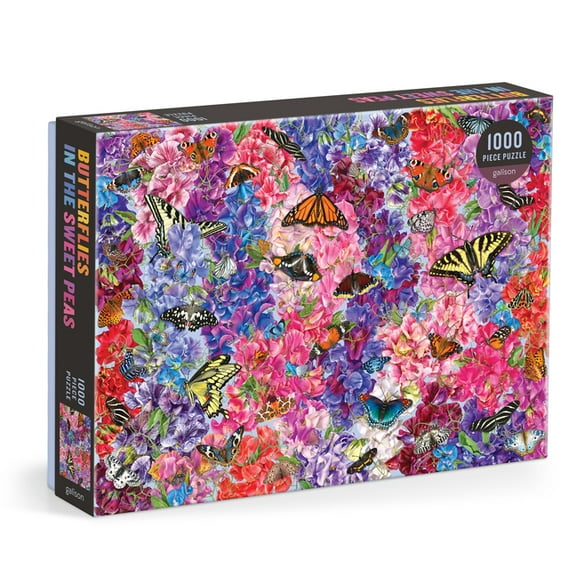 Troy Litten Butterflies In the Sweet Peas 1000 Piece Puzzle (Jigsaw)