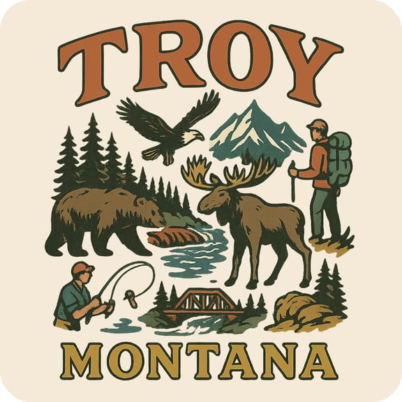 Troy Montana Keepsakes Souvenir Vinyl Sticker – Destination Travel Keepsake Collectible (3-Inches Wide)