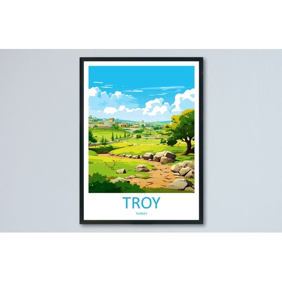 Troy Scenic Travel Wall Art Destination Wall Decor Unframed Paper Print