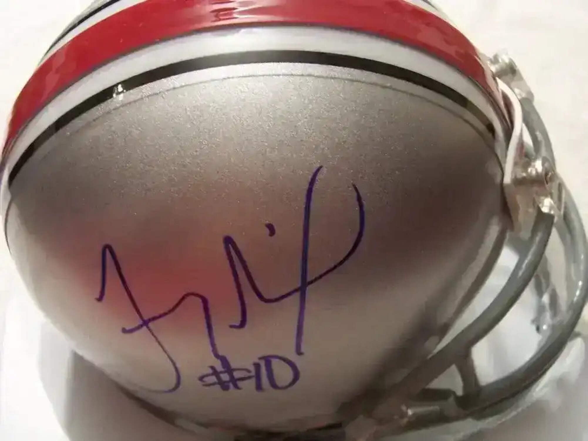Troy Smith autographed Ohio State Buckeyes mini helmet JSA