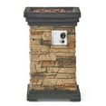 thumbnail image 1 of Troy Square Column Fire Pit in Natural Stone with Lava Rocks, 1 of 13