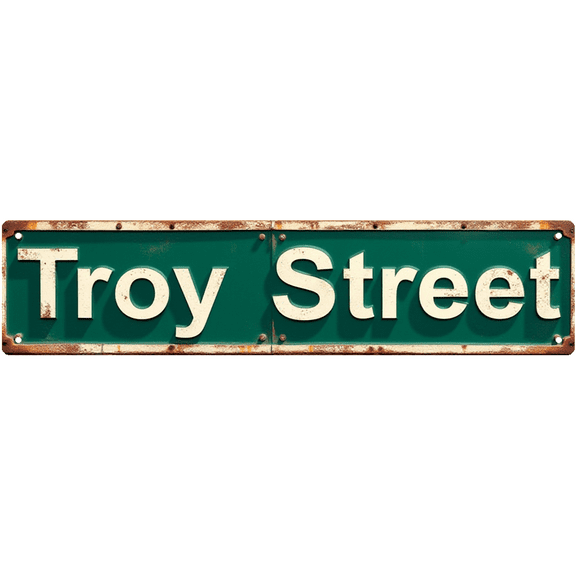 Troy Street Tin Sign - 16*4 Inches Movie Room Decor for Home Theater, Cinema & Media Room | Movie Room Decor, Theater Decor, Vintage Movie Posters Tin Signs