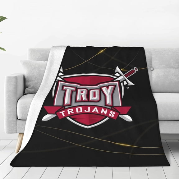 Troy University Blanket Large Luxury Fleece Soft Anti-Static Anti-Pilling Flannel Bed Blanket