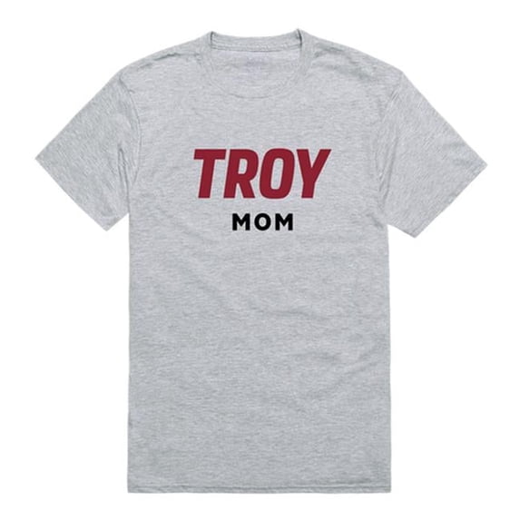 Troy University College Mom T-Shirt, Heather Grey - Small