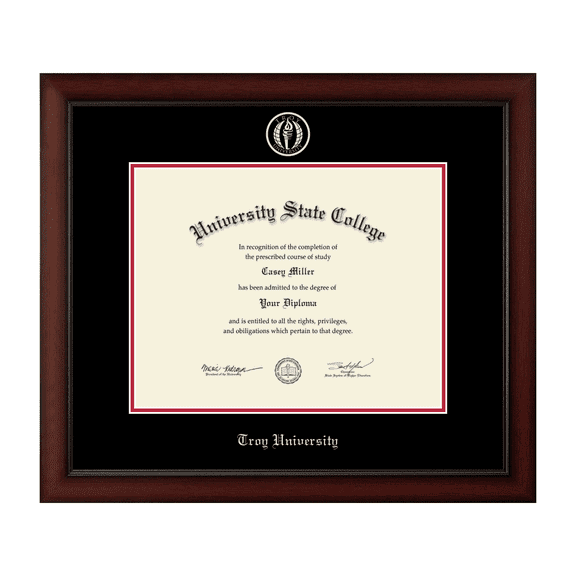 Framerly - Troy Diploma Frame with Black and Red Mat