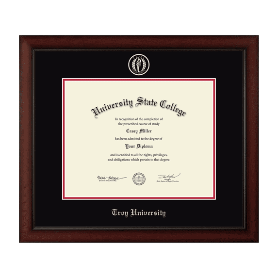Framerly - Troy Diploma Frame with Black and Red Mat