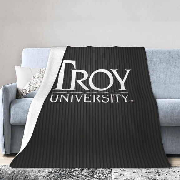 Troy University Fleece Blanket, Very Soft Microfiber Flannel Blanket for Couch Warm and Cozy for All Seasons