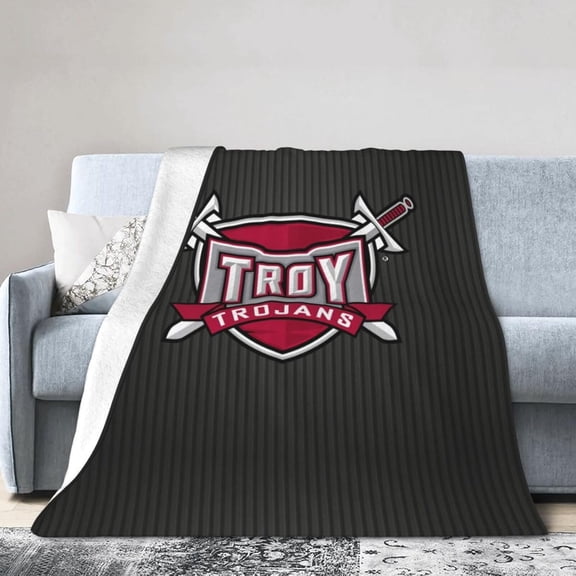 Troy University Fleece Blanket, Very Soft Microfiber Flannel Blanket for Couch Warm and Cozy for All Seasons