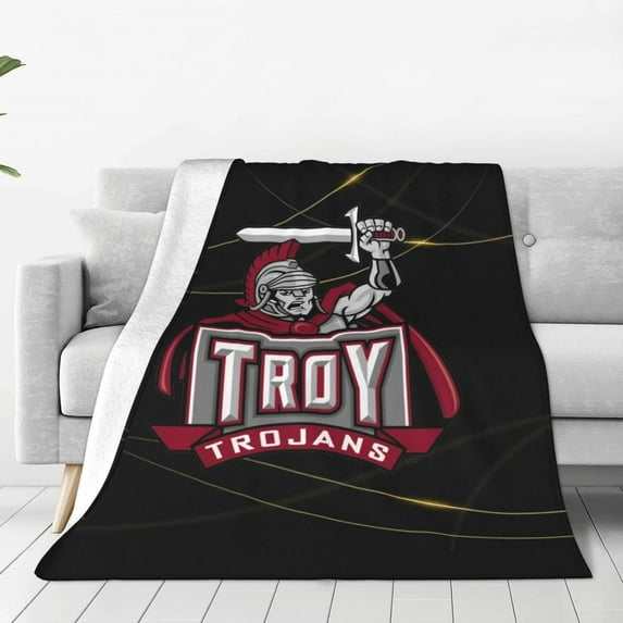Troy University Logo Blanket Large Luxury Fleece Soft Anti-Static Anti-Pilling Flannel Bed Blanket