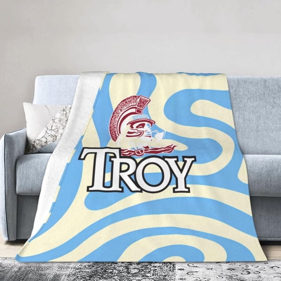 Troy University Logo Ultra-Soft Micro Fleece Blanket Soft Comfortable Flannel Blanket Available for Bed Couch Living Room