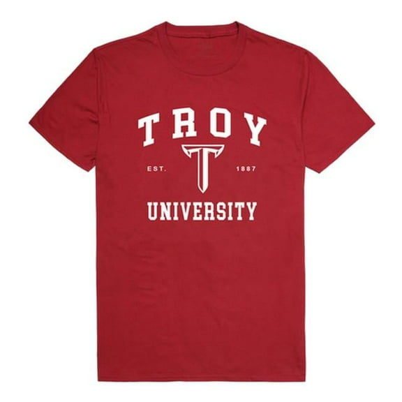 Troy University Men Seal T-Shirt, Cardinal - Small