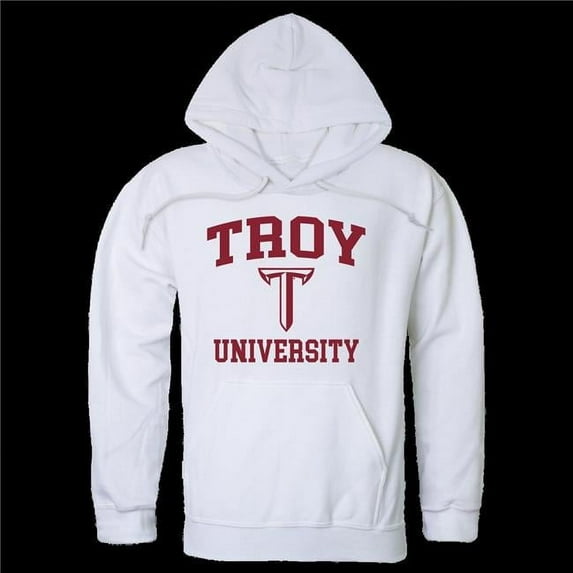 Troy University Trojans Seal Hoodie, White - 2XL