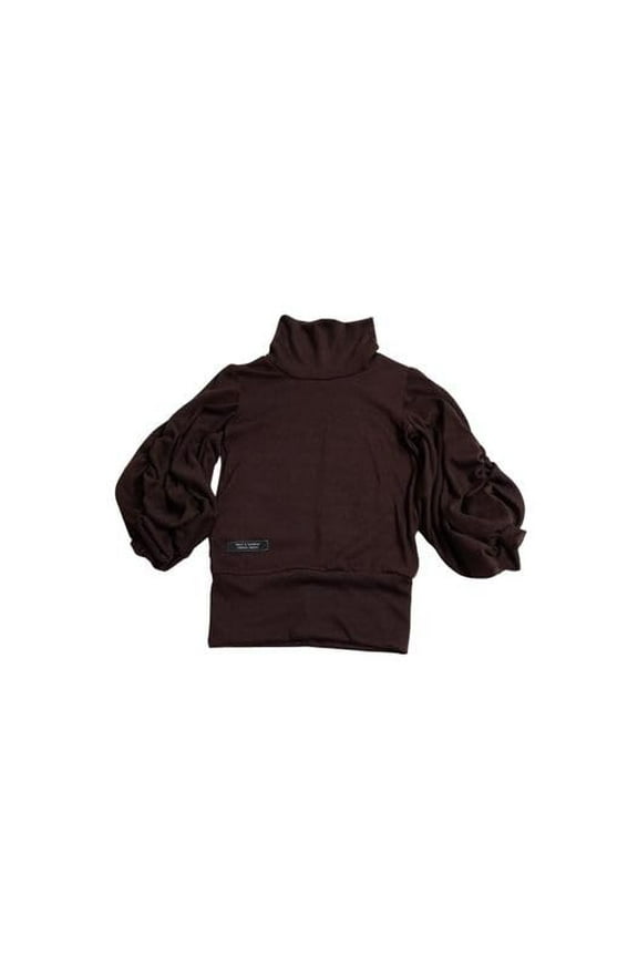 Troy x London girls chocolate brown turtle neck, tunic style sweater Size 2T