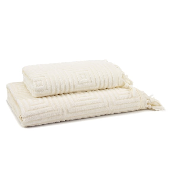 EastNBlue East'N Blue Troya Bamboo Bath Towel Set (Set of 2) - (1 Bath Towel, 1 Hand Towel) Butter Cream