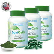 Troya Sani Cells Blue Green Algae Capsules, Organic Algae Immune Support Supplement, 3 Pack
