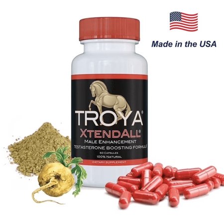 Troya Xtendall Muira Puama Test Health Support Capsules, Caffeine-Free, Unflavored, 60 Count
